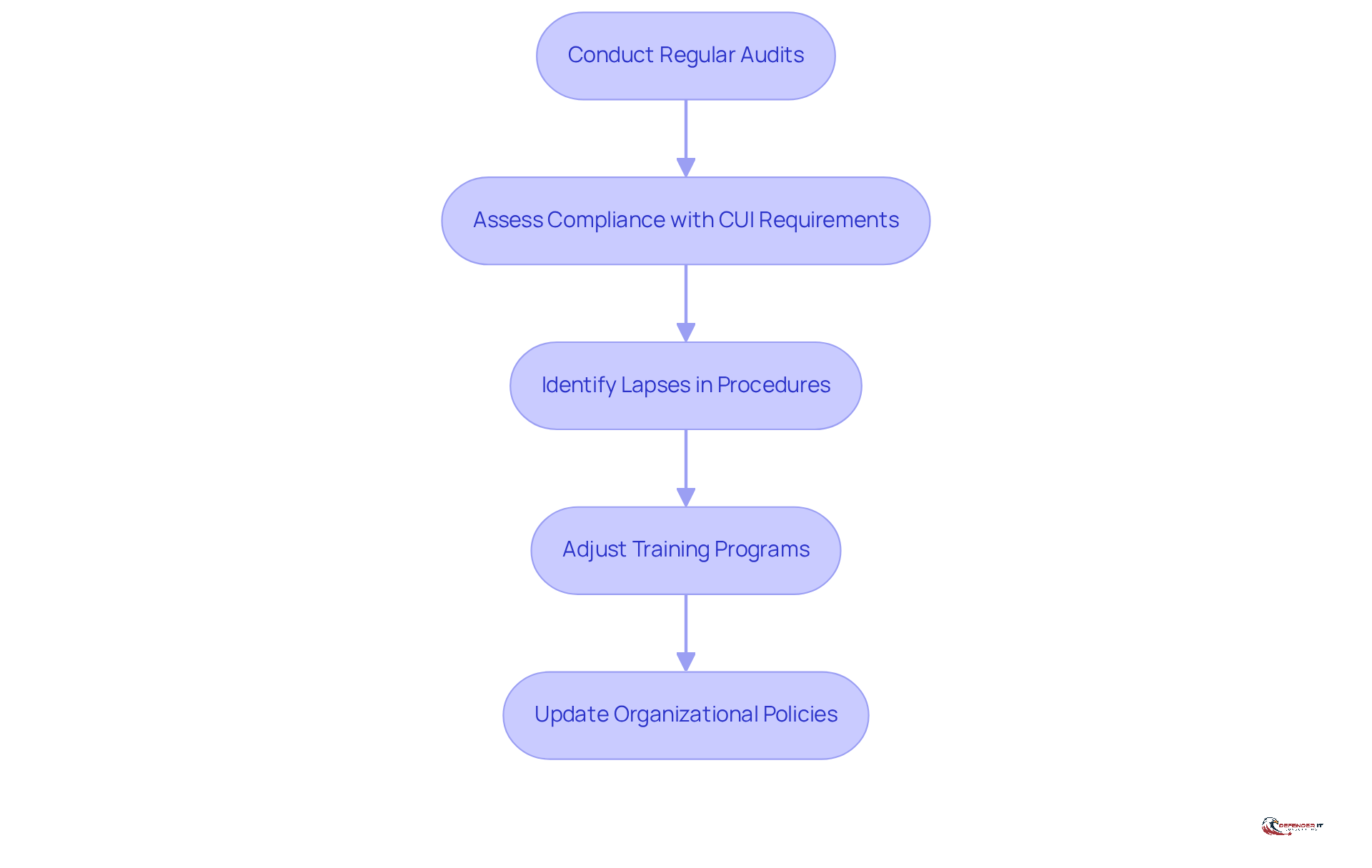 Each box represents a step in the auditing process. Follow the arrows to see how each step contributes to ensuring compliance with CUI labeling requirements.